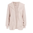 thumbnail image 4 of IMENGL Autumn winter solid color pocket plush warm cardigan, Pink 2XL, Size M-5XL, 4 of 7