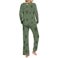 thumbnail image 3 of Censtreet Women's Pajama Set, 2 Piece Lounge Outfits Button-Down Sleepwear Long Sleeve With Pockets Ladies Pjs, 3 of 7