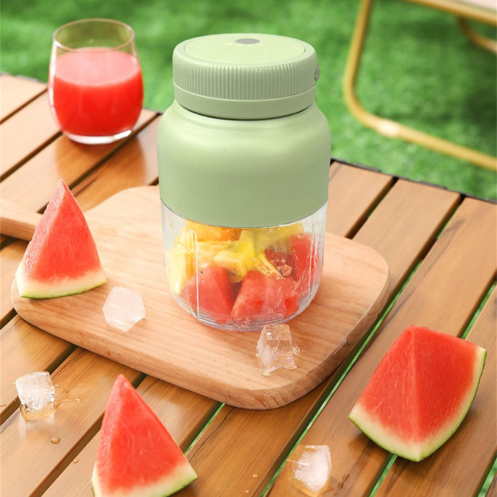 MOQIN Electric Juicer, Rechargeable Juicer Machine with USB Cable, Touch Button, Automatic Orange Lime Lemon Grapefruit Squeezer, Easy to Clean Portable Juicer