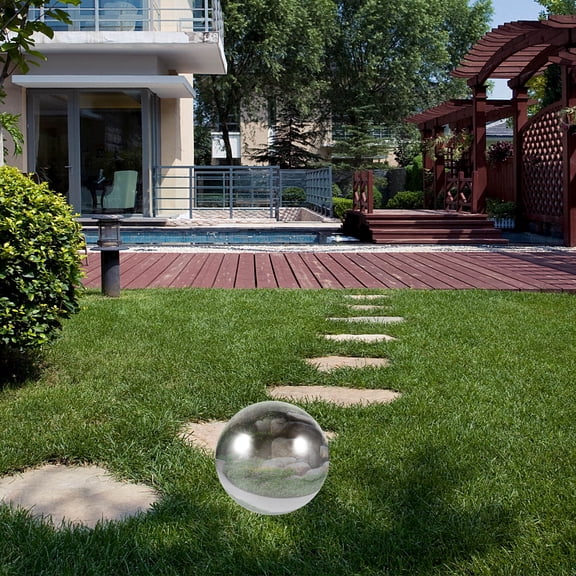 CIMAXIC Decor Gazing Globe Mirror Ball Silver Stainless Steel 1Pack
