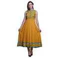 thumbnail image 1 of Bimba Honey Orange2 Damask Indian Kurtis For Women Solid Readymade Anarkali Dress Printed Indian Kurti XX-Large, 1 of 6