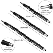 Set of 6, Flexible Drill Bit Extension Kits, DaKuan 11.8 Inch 9.8 Inch 7.8 Inch Different Sizes Flexible Screwdriver Shaft Easy Bendable Snake Driver Extender, 2 for Each Size