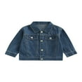 thumbnail image 1 of Toddler Boys Girls Denim Jackets  Fashion Long Sleeve Button Down Solid Color Jean Jackets, 1 of 7