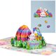 thumbnail image 2 of Paquete de 5 tarjetas de Pascua feliz 3d pop-up tarjeta de felicitación de huevo de conejito para niños, 2 of 5