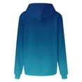 thumbnail image 4 of Brondbend Woman Hoodies Hooded Sweatshirt Women Long Sleeved Drawstring Pocket Pullover Gradient Color Casual Oversized Tops Ladies Outdoor Workout Fall Winter Wear Blue, 4 of 4