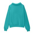 thumbnail image 4 of fatyb Girls Half Zipper Sweatshirts Cropped Kids Long Sleeve Casual Plain Pullover Tops with Pockets, 4 of 7