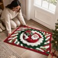 thumbnail image 5 of PoyoKee Christmas Decorations, Crystal Velvet 3D Santa Print Bathroom Rugs, Bath Mat for Entryway Porch Sink, Washable Rug for Household Indoor Xmas Decor, 5 of 7