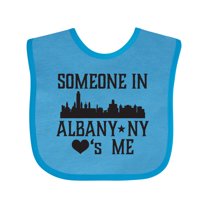 Inktastic Albany New York Skyline Someone Loves Me Boys or Girls Baby Bib