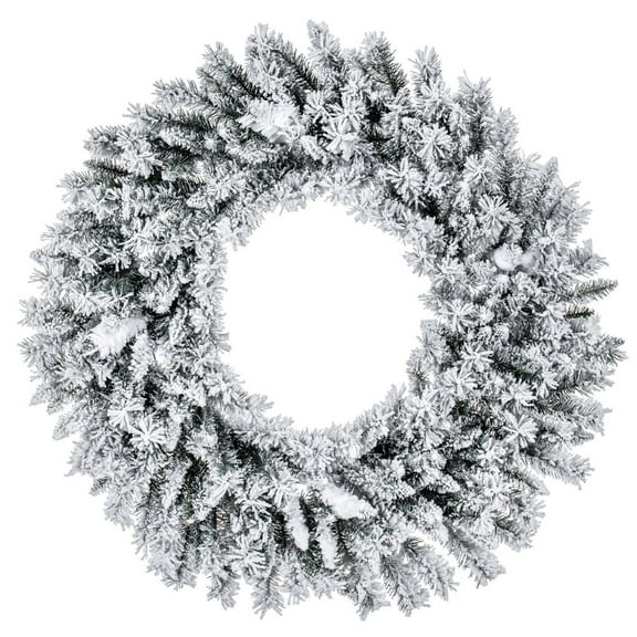 36" Flocked Utica Fir Wreath 220T