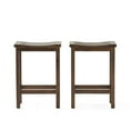 thumbnail image 3 of GDF Studio Doric Indoor/Outdoor Acacia Wood 24.5 Inch Counter Stools, Set of 2, Mahogany Brown, 3 of 11