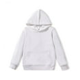thumbnail image 3 of Zecgelong Girls Hooded Sweatshirts Fuzzy Long Sleeve Warm Hoodie Solid Color Casual Front Pouch Pocket Tops,White 8-10 Years, 3 of 3