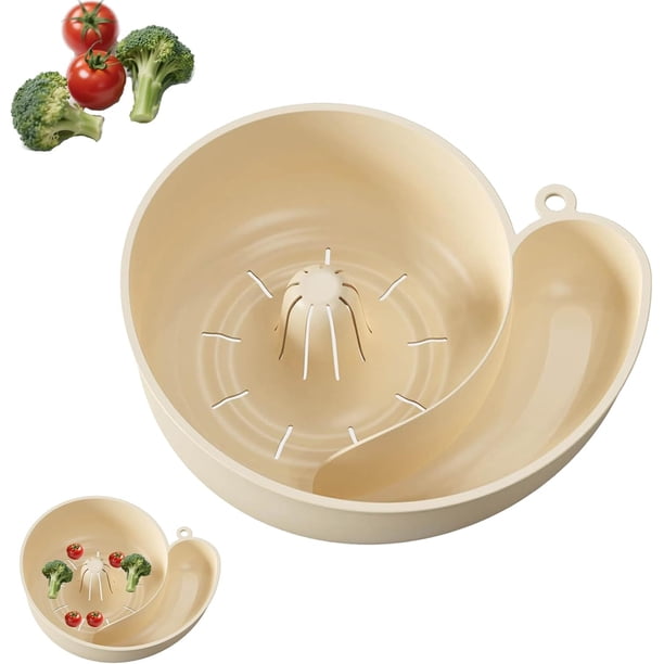 Utensilios de cocina, cesta automática para lavar verduras con forma de caracol, lavabo, escurridor giratorio para bayas, colador portátil para lavar verduras en casa.