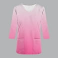 thumbnail image 3 of Aofany Top for Women, Scrubs Tops with Pocket for Women, 3/4 Sleeve V-neck Nurse Tops Gradient Working Uniform Blouse Working Tops, 3 of 4
