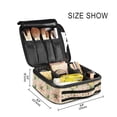 thumbnail image 3 of FORMRS Travel Makeup Bag Large Capacity Train Case Cosmetic Organizer with Adjustable Dividers, Retro Pink Stars, 3 of 8