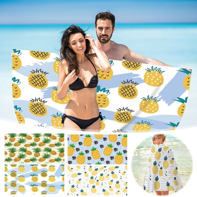 Fiudx Toalla de Playa de Microfibra, Ligera y Resistente a La Arena, de Secado Rápido, Ideal para Viajes, Playa y Piscina, 76 X 152 Cm.