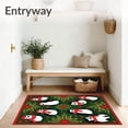 thumbnail image 3 of ODIKA 2'x3' Machine Washable Non-Slip Area Rug, Holiday Spirit Stockings Featuring Animated Penguin and Classic Reindeer Designs High Traffic Rug with Pad, Green, 746270, 3 of 8