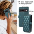 thumbnail image 3 of SaniMore for Google Pixel 7 Pro Buisness Case, Zipper Purse [Card Holders] Magnetic Clasp Kickstand Wrist/Crossbody Chain Lanyard PU Leather Wear-resistant Full Body Protective Wallet Shell, Darkgreen, 3 of 8