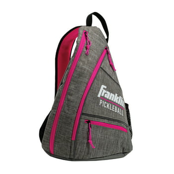 Franklin Sports Pickleball-X Elite Performance Sling Bag - Official Bag of the US OPEN (Gray/Pink)