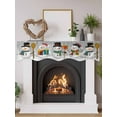 thumbnail image 2 of Grey Snowman Fireplace Mantle Scarf, Christmas Winter Snowflake Xmas Tree Mantel Cover Table Runner for Home Living Room Door Window, Indoor Outdoor Holiday Party Decor 17" x 90", 2 of 6