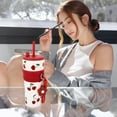 thumbnail image 7 of Farcauo 24 OZ Cherry Stainless Steel Water Bottle Insulated Vacuum Tumbler With Lid and Straw Leak Proof Travel Mug Spill Proof Cup for Hot and Cold Drink Christmas Gifts For Women Mother Girlfriend, 7 of 7
