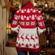 thumbnail image 2 of Gibobby Sudadera de Navidad para mujer Suéter navideño para mujer, suéter informal con diseño de árbol de Navidad, suéter con cuello y tema navideño(Rojo,XG), 2 of 5