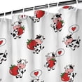 thumbnail image 3 of White Cow Strawberry Love Pattern Shower Curtain 72"x72" ,Bathroom Decorative Shower Curtains Set with 12 Hooks,Modern Waterproof Washable Shower Curtain, 3 of 6