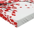 thumbnail image 2 of Ambesonne Floral Fitted Sheet 2 Pcs Set, Japanese Spring Blooms, Queen, Vermilion Brown White, 2 of 3