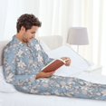 thumbnail image 5 of KLL Lily Flower Sleepwear Mens Flannel Pajamas,Long Cotton Pj Set, 5 of 7