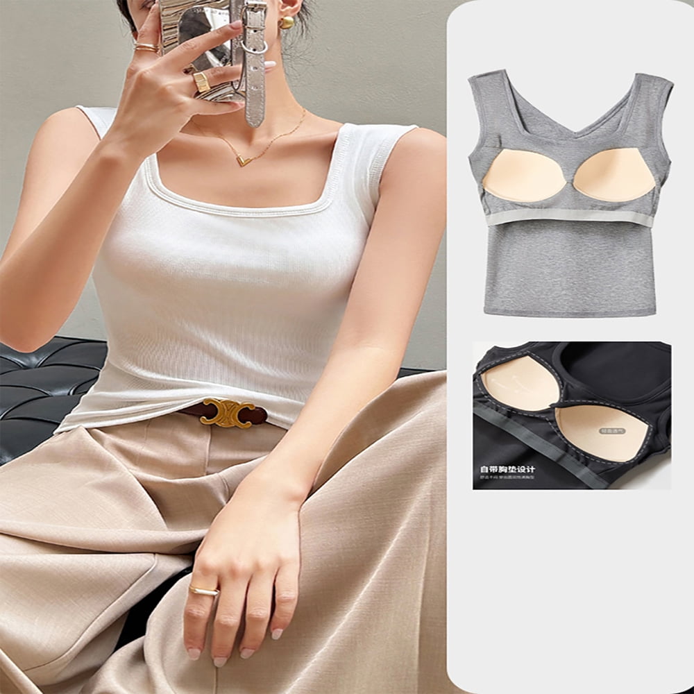 Nmmacb Female Cami Tops Cotton Tank Top with Shelf Bra
