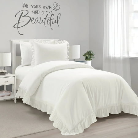 Reyna Cotton Duvet Cover Set Wheat Color - 2 Piece Bedding Set - Full / Queen Size - 100% Cotton