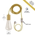 thumbnail image 3 of Globe Electric 69998 Emile 1-Light Plug-In Exposed Pendant, 15-ft Yellow Cloth Cord, In-Line On/Off Rocker Switch, Mellow Socket, 180", 3 of 4