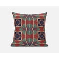 thumbnail image 2 of Red Green Cosmic Circle Boho Suede Throw Pillow, 2 of 4