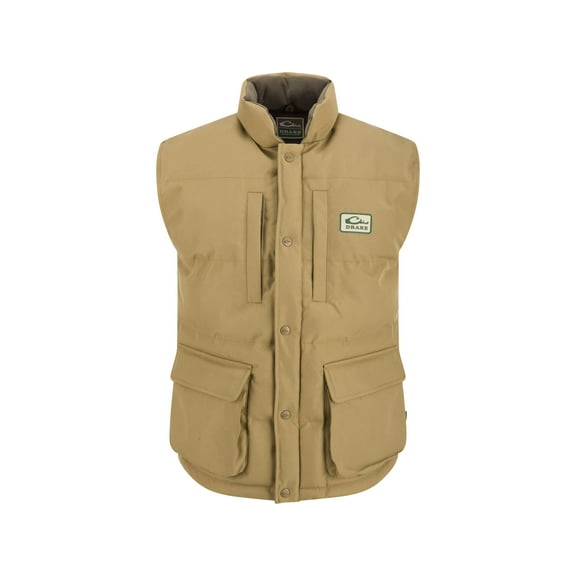Drake Men's Throwback80 Featherless Puffer Vest Tan Medium