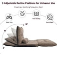 thumbnail image 6 of Sofa Bed Adjustable Folding Futon Sofa Video Gaming Sofa Lounge Sofa with Two Pillows, Modern Couch Living Room, Design-Compact Couch Bed, Light Brown, 6 of 7