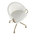 thumbnail image 6 of Indoor Home Office Furniture Claire Contemporary, Glam Task Chair In Gold Metal And Cream Velvet, 6 of 7