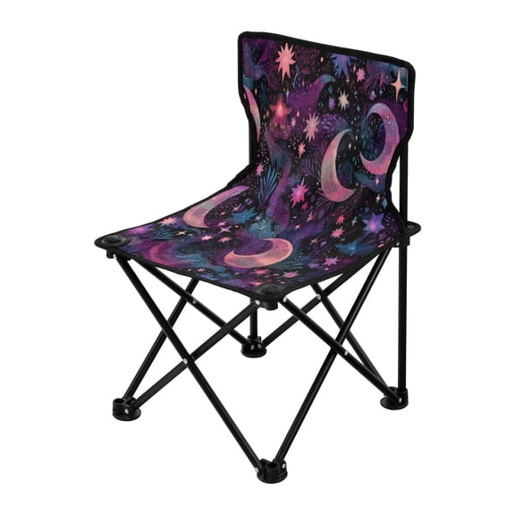 Outdoor Folding Chair 14.46x14.46x22.83 Inches, Camping Folding Chair Easy to Carry Ideal for Outdoor Picnics Camping Park Fishing Purple Moon