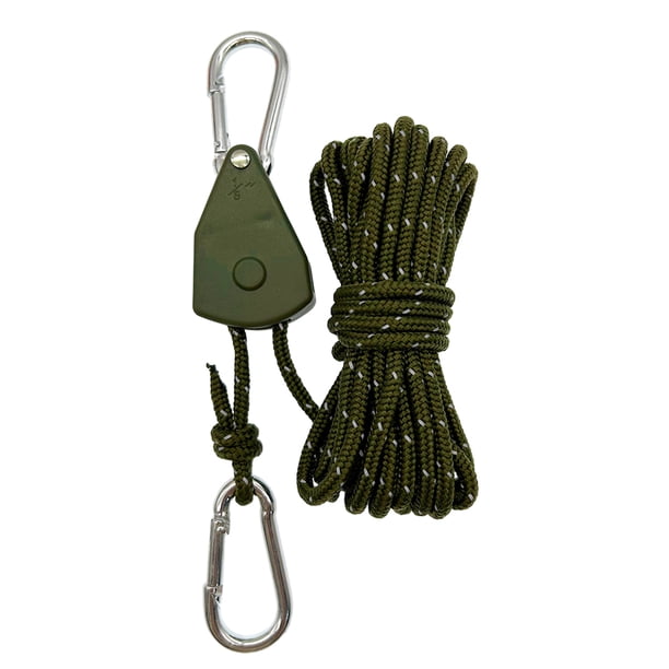 5M 4mm Outdoor Guy Lines Reflectante Ajustable para Acampar Senderismo ( ) Verde