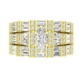 thumbnail image 2 of Dazzlingrock Collection Marquise, Baguette, Tapered & Round White Diamond Three Piece Bridal Engagement Ring Set for Women (1.70 ctw, Color I-J, Clarity I2-I3) in 10K Yellow Gold, Size 9, 2 of 6