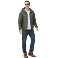 thumbnail image 3 of Muvtei Men's Puffer Jacket Hooded Windproof Full Zip Casual Coat Warm Water Resistant Jacket Lightweight Winter Outerwear Green-2XL, 3 of 10