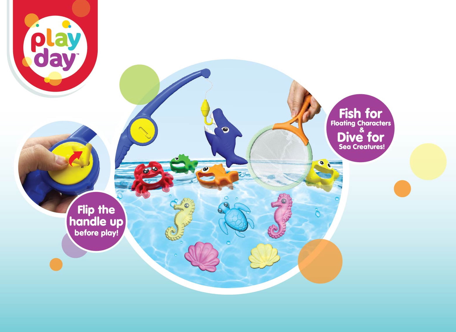 Play Day Fish & Catch 12-Piece Pool and Bath Toy Game, Includes