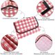 thumbnail image 2 of Manta de picnic impermeable roja de 200 x 200 cm, ligera y lavable, tapete de picnic a cuadros con asa, adecuada para senderismo, campamentos al aire libre, parque., 2 of 5