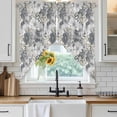 thumbnail image 6 of Spring Botanical Swag Valances for Windows, Kitchen Curtains 36 Inch Length 2 Panels Set, Country Floral Leaves Gray Brown Short Curtains for Small Windows Rod Pocket Cafe Curtains Drapes 28"x36", 6 of 8