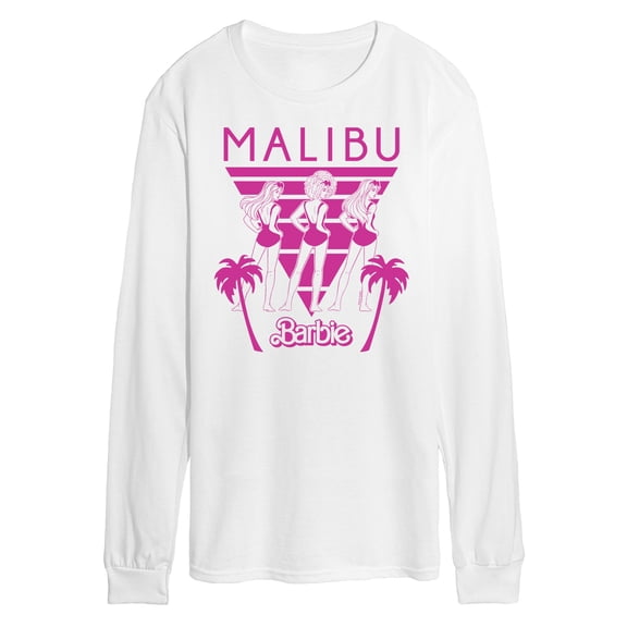 Barbie - Malibu - Retro Palm Trees & Bathing Suits - Men's Long Sleeve T-Shirt