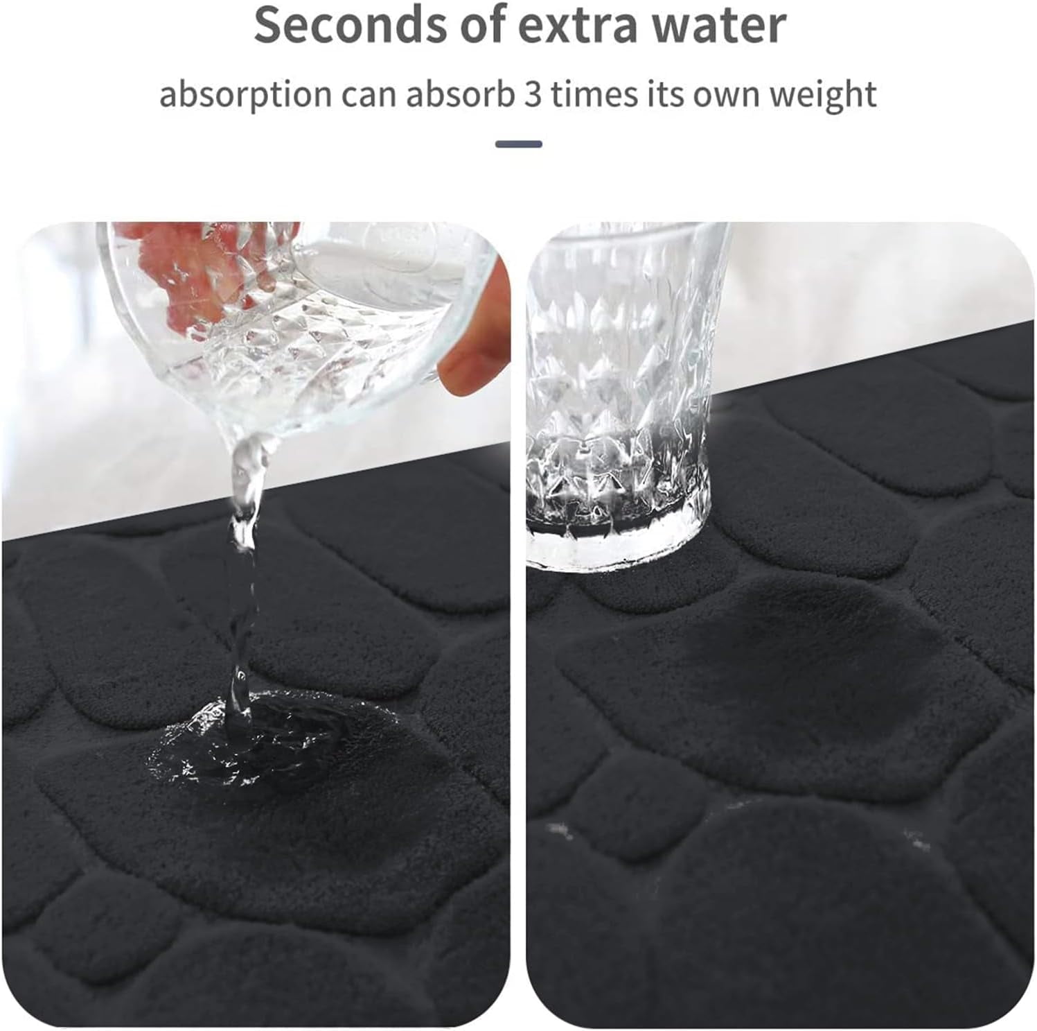Memory Foam Bath Mat Cobblestone Bathroom Rugs Super Water Absorbent Bath Mats for Bathroom Machine Washable Bath Rugs