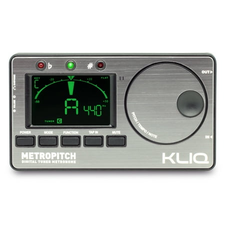KLIQ MetroPitch Digital Metronome Tuner for All Instruments, Pewter Grey