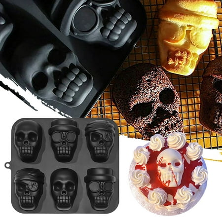 

Follure Halloween Gifts 6 Piratess Skullss Ice Tray Skullss Baking Cake Mould 3D Stereo Wizardss Mould 3D