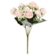 thumbnail image 1 of Billuyoard Brotes de flores de rosas artificiales, ramo de flores falsas de tela de seda para boda, decoración Floral Flores artificiales Rosa claro, 1 of 6