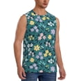 thumbnail image 2 of Haiem Men's Floral Print Tank Tops Summer Sleeveless Cut Off Workout T-Shirts Fitness Vest Athletic Undershirts-Medium, 2 of 8