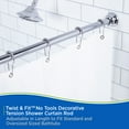 thumbnail image 5 of Kenney® Twist & Fit™ No Tools Decorative Bell Rust-Resistant Painted Steel Straight Tension Shower Curtain Rod, 42-72", Chrome, 5 of 10
