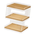 thumbnail image 4 of Mesa auxiliar de acrílico con estante de almacenamiento multiusos para espacios pequeños, estante para tocadiscos, mesa auxiliar para el hogar y la, 4 of 9
